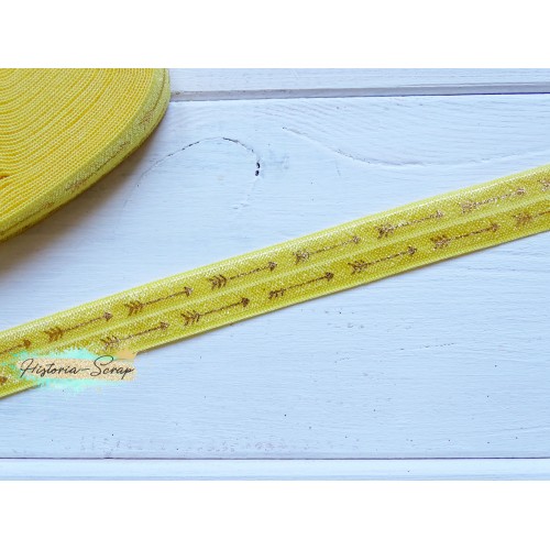 Резинка "Золотые стрелы", желтый фон, 16 мм